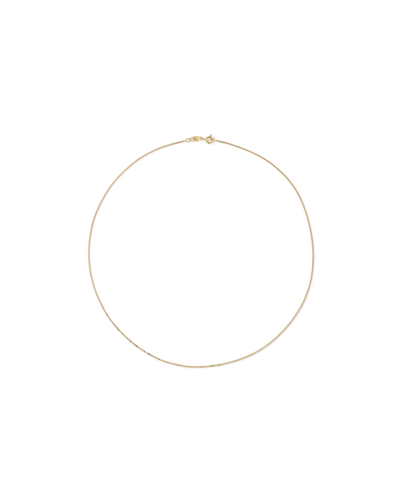 45cm (17") 1.05mm Width Solid Diamond Cut Curb Chain in 10kt Yellow Gold
