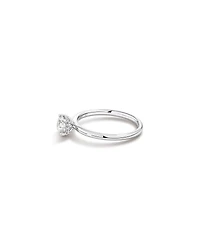 0.68 Carat TW Round Brilliant Diamond Solitaire Hidden Pave Halo Engagement Ring in Platinum