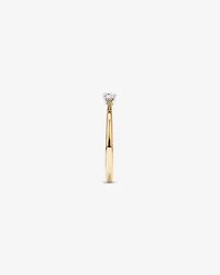 Oval Cut Diamond Solitaire Promise Ring in 10kt Yellow and White Gold