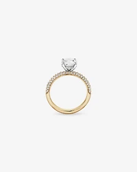 1.95 Carat TW Round Brilliant Laboratory-Grown Diamond Solitaire Side Accent Engagement Ring in 14kt White Gold