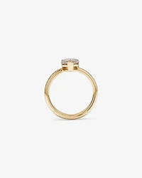 1.87 Carat TW Pear Cut Lab-Grown Diamond Double Band Engagement Ring in 14kt Yellow Gold