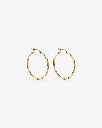 28mm Square Twist Hoop Earrings in 10kt Yellow Gold
