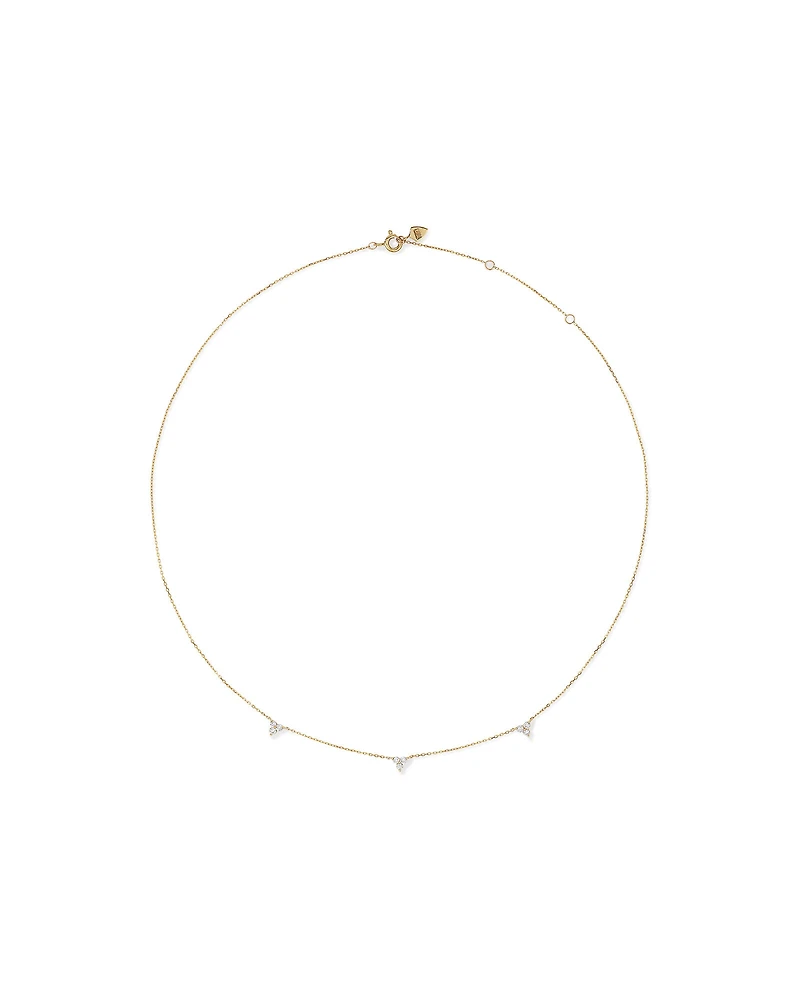 Station Necklace With 0.25 Carat TW Diamonds in 10kt Yellow Gold