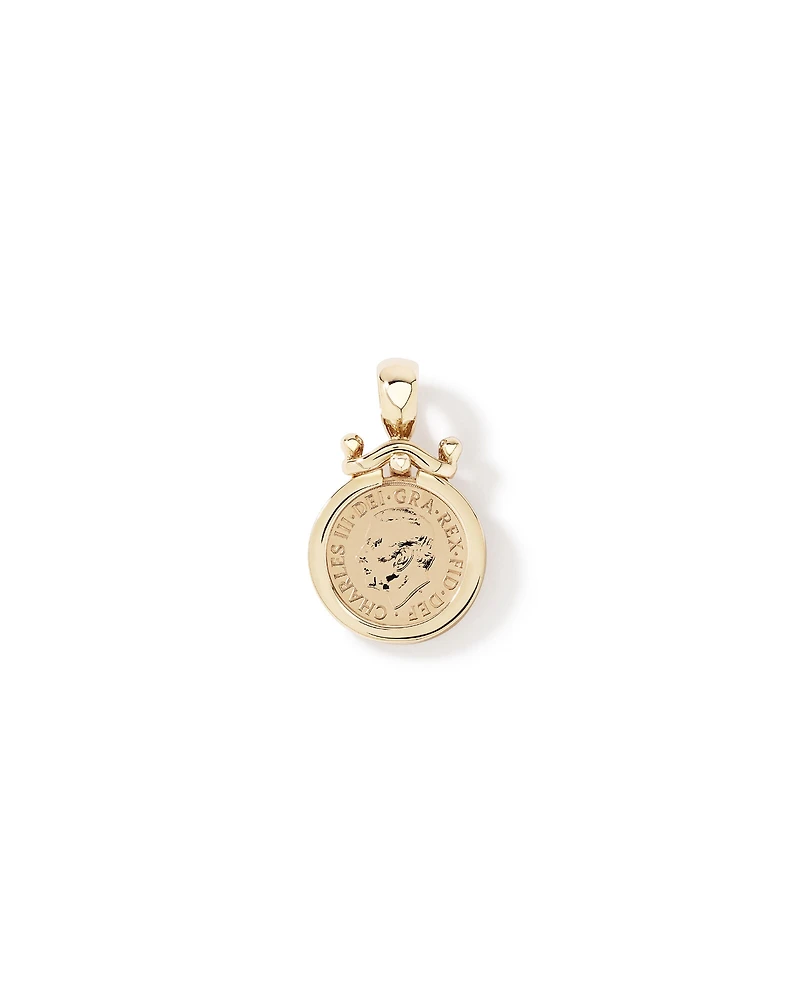Pendentif médaillon quart de souverain en or jaune 10ct et 22ct