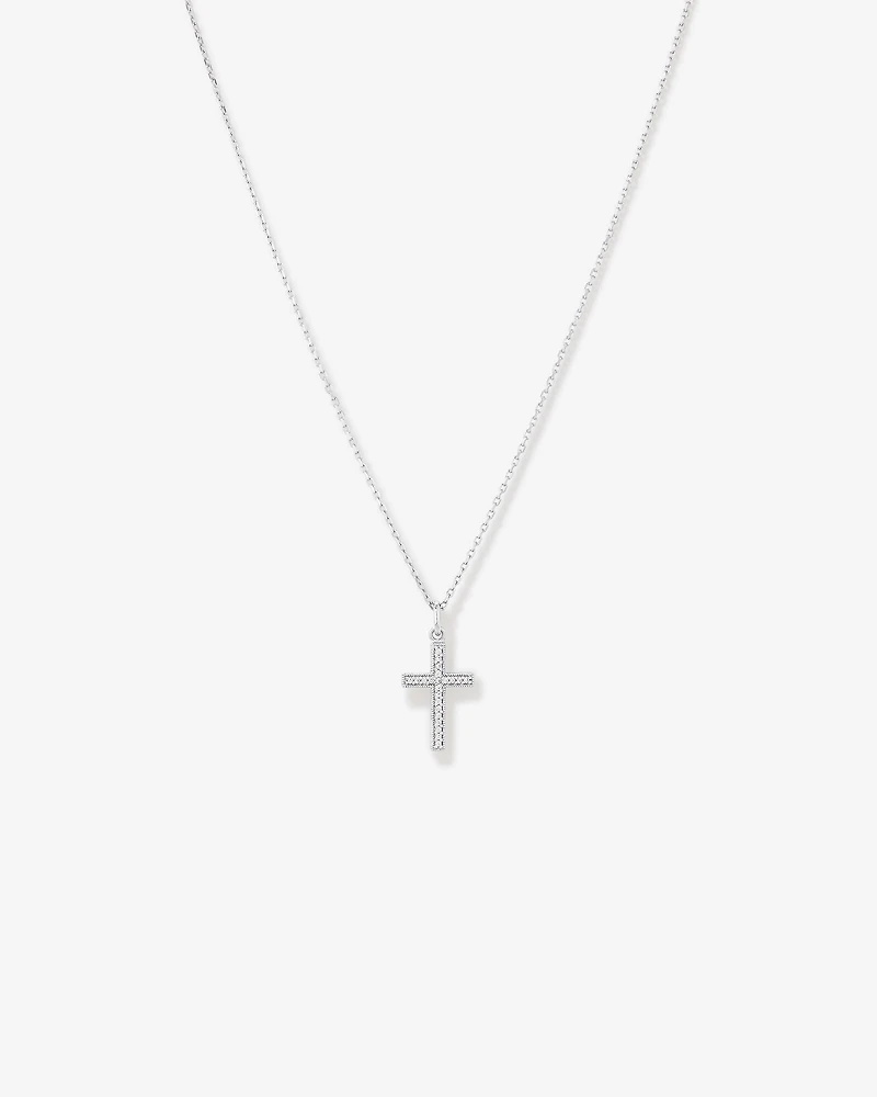 Collier pendentif croix en zircone cubique en argent sterling