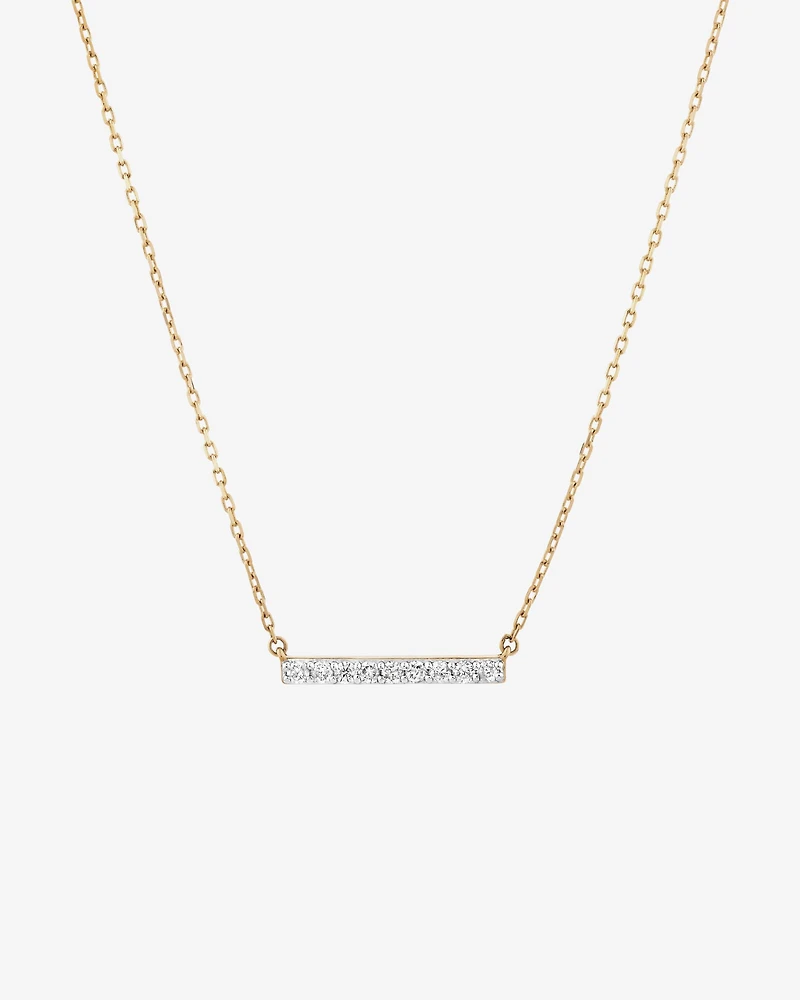 Bar Necklace with 0.10 Carat TW of Diamonds in 10kt Yellow Gold