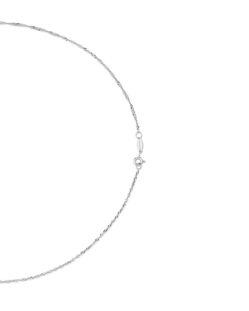 45cm (18") 1mm-1.5mm Width Hollow Singapore Chain in 10kt Yellow Gold