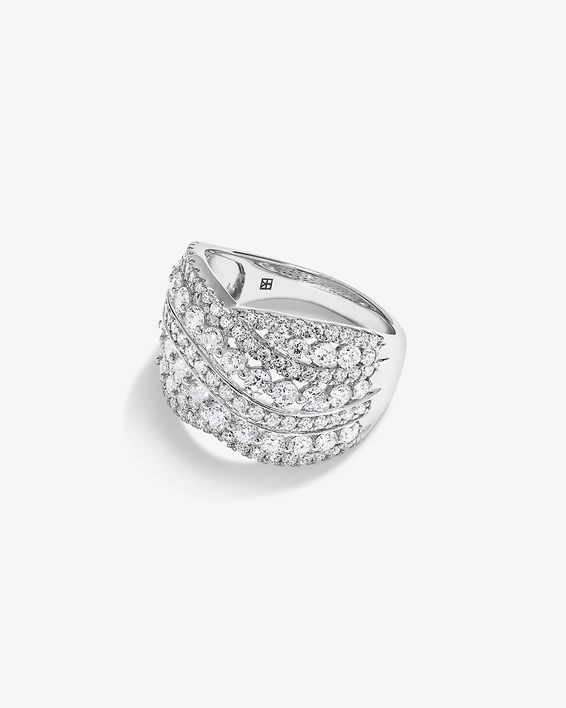 2.00 Carat TDW Laboratory-Grown Diamond Crossover Ring in 10kt White Gold