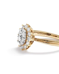 Cluster Ring with 0.62 Carat TW of Diamonds in 14kt Yellow Gold