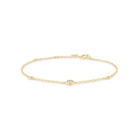 Station Bracelet with 0.10 Carat TW of Diamonds in 10kt Yellow Gold