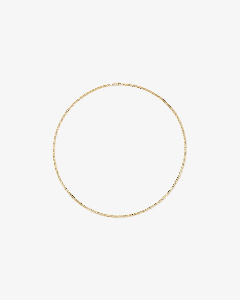 55cm (22") 3mm Width Solid Flat Bevelled Curb Chain in 10kt Yellow Gold