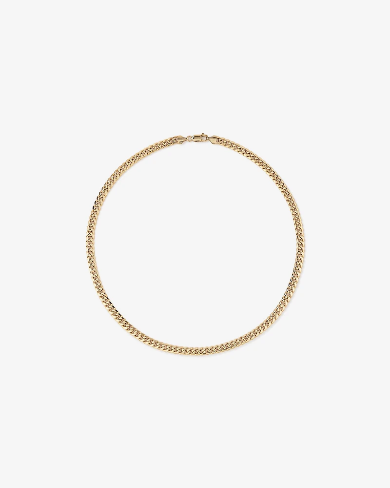 50cm (20") 6.15mm Width Semi Solid Miami Curb Chain in 10kt Yellow Gold