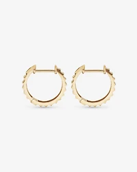 Ribbed Huggie Hoop Earrings in 10kt White Gold