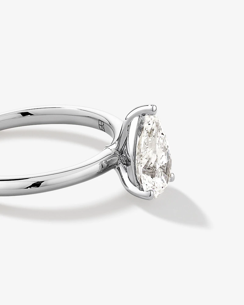 1.25 Carat TW Pear Laboratory-Grown Diamond Solitaire Engagement ring in 14kt Yellow and White Gold