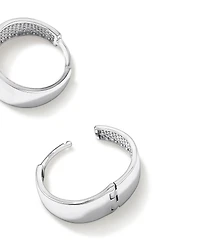Tapered Huggie Earrings in Sterling Silver