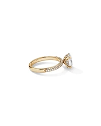 1.95 Carat TW Oval Cut Laboratory-Grown Diamond Solitaire Side Accent Engagement Ring in 14kt White Gold