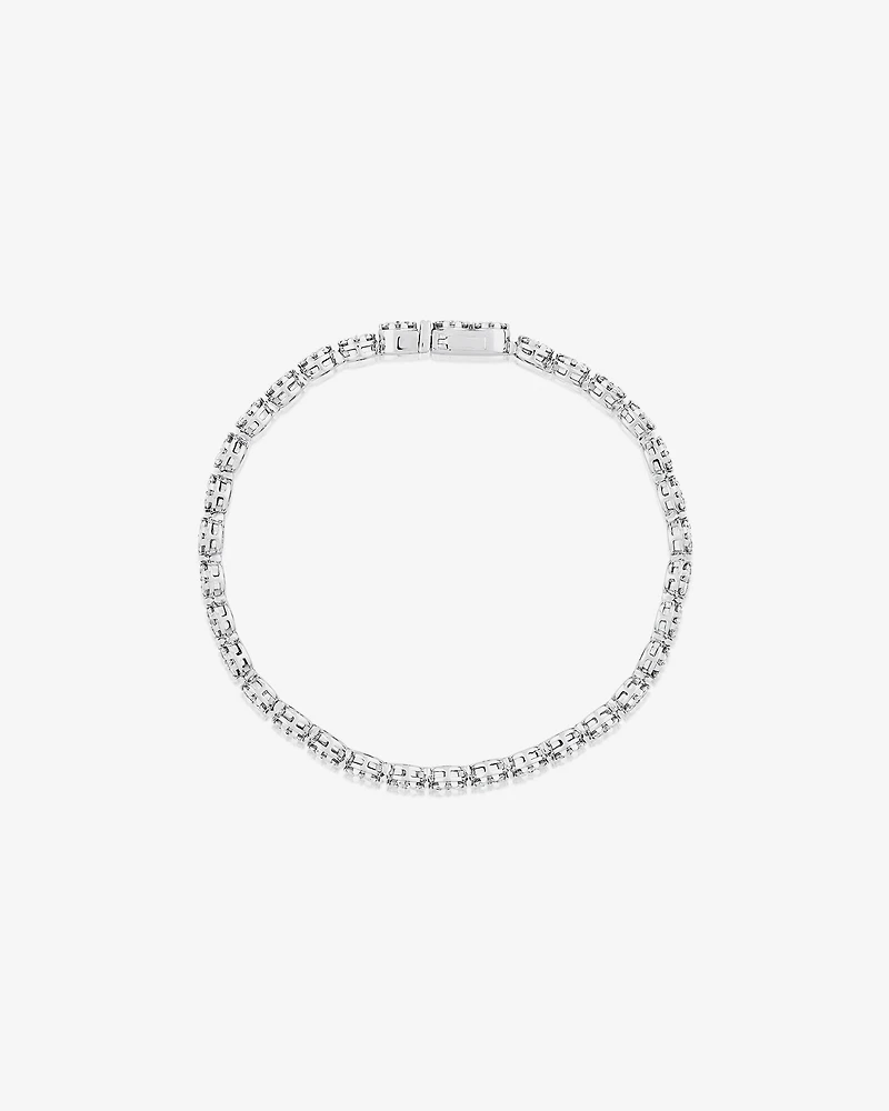 5.02 Carat TW 9 Stone Cluster Diamond Tennis Bracelet in 14kt White Gold