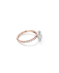 1.78 Carat TW Oval Laboratory-Grown Diamond Halo Engagement Ring in 14kt White Gold