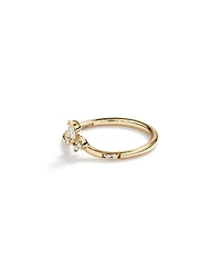 0.14 Carat TW Round Brilliant and Marquise Diamond Contoured Wedding Band in 14kt Yellow Gold