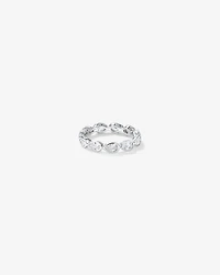 Pear Shaped Cubic Zirconia Bezel Set Eternity Ring in Sterling Silver