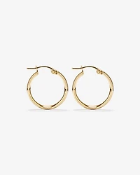 15mm Flat Round Hoop Earrings in 10kt White Gold