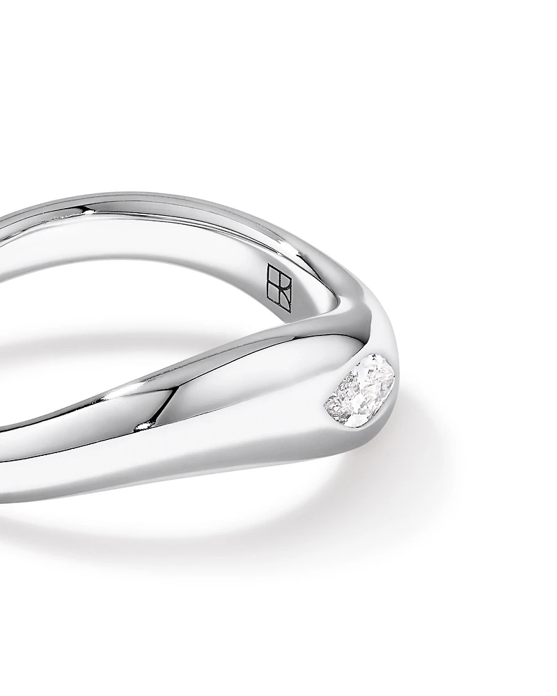 0.20 Carat TW Laboratory-Grown Marquise Diamond Swirl Ring in Sterling Silver
