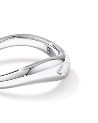 0.20 Carat TW Laboratory-Grown Marquise Diamond Swirl Ring in Sterling Silver