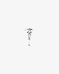 1.30 Carat TW Cushion Cluster Halo Diamond Ring in 10kt White Gold
