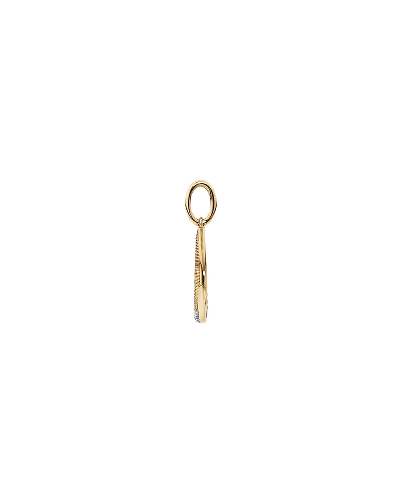 Diamond Crescent Moon Pendant in 10kt Yellow Gold