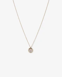Diamond Accent Tri Tone Circle Pendant in 10kt Yellow, Rose and White Gold