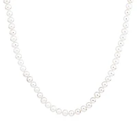 Cultured Freshwater Pearl Necklace in Sterling Silver