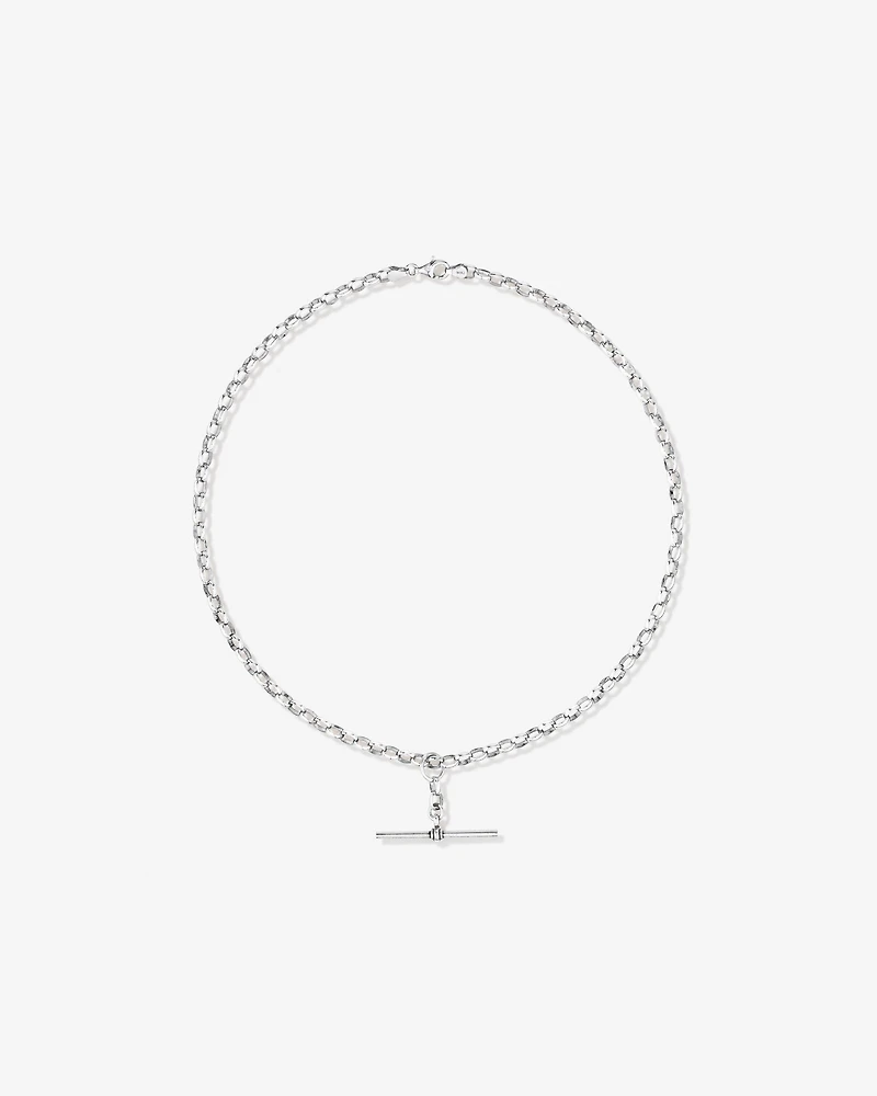 45cm (18") 4.5mm-5mm Width Belcher Fob Chain in Sterling Silver