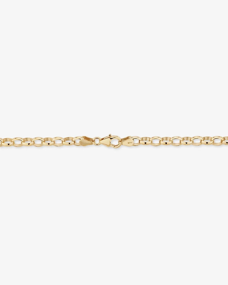 55cm (22") Solid Oval Belcher Chain 10kt Yellow Gold