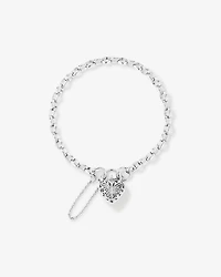 Cubic Zirconia Butterfly Padlock Belcher Bracelet in Sterling Silver