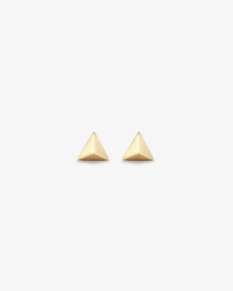 Pyramid Stud Earrings in 10kt Yellow Gold