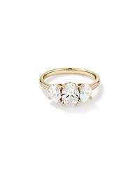2 Carat Three Stone Oval Laboratory-Grown Diamond Engagement Ring In 14kt White Gold