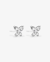 Cubic Zirconia Butterfly Stud Earrings in Sterling Silver