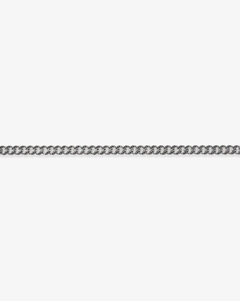 Men's 1.32 Carat TW Men's Black Diamond Cuban Bracelet in Sterling Silver