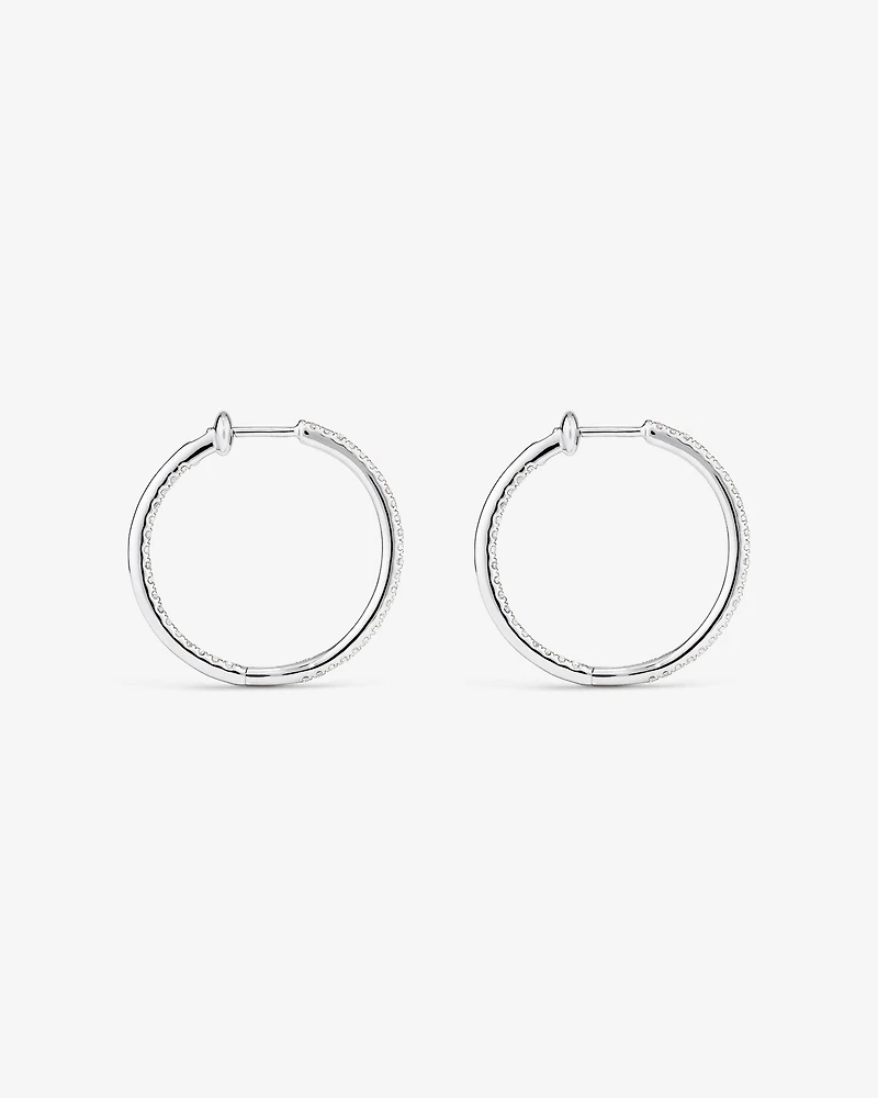 Hoop Earrings With 0.50 Carat TW Of Diamonds in 10kt White Gold