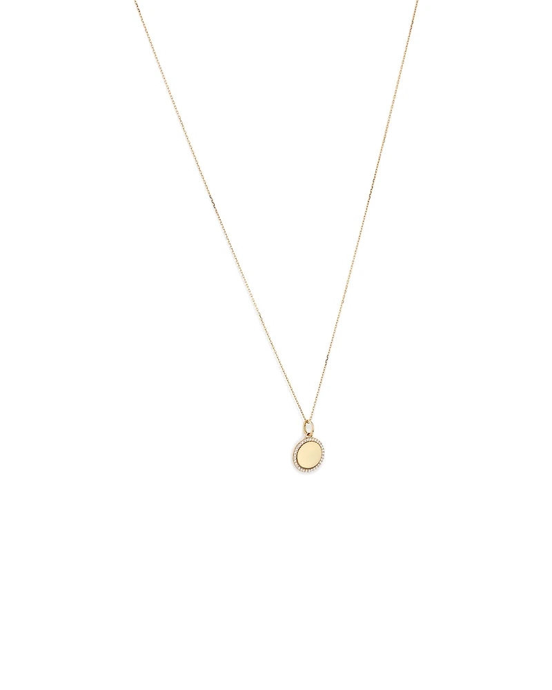 Diamond Outline Circle Pendant in 10kt Yellow Gold