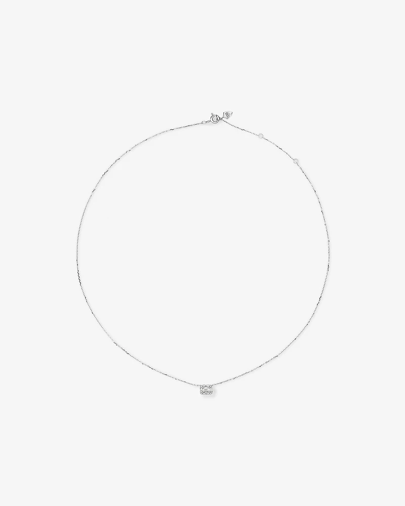 0.28 Carat TW Multistone Emerald Cut Diamond Pendant in 10kt White Gold