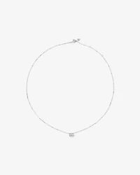 0.28 Carat TW Multistone Emerald Cut Diamond Pendant in 10kt White Gold