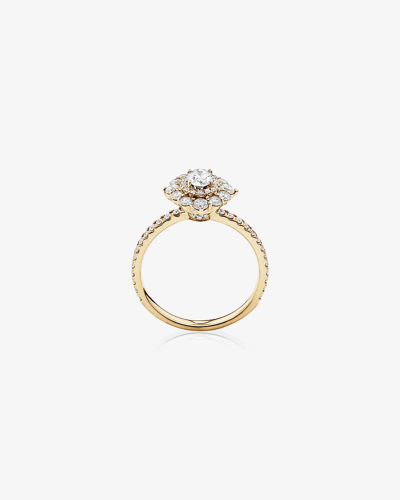 Sir Michael Hill Designer Oval Engagement Ring with 0.92 Carat TW Diamonds in 18kt White Gold