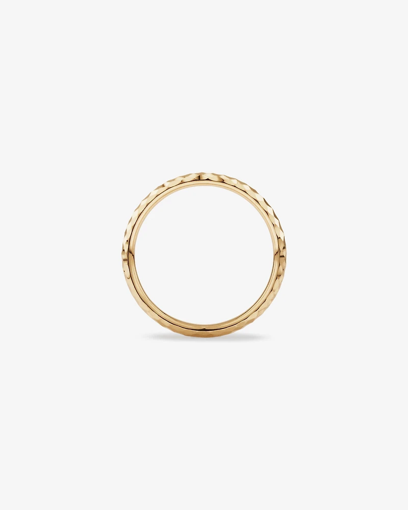 Hammered Finish Ring 10kt White Gold