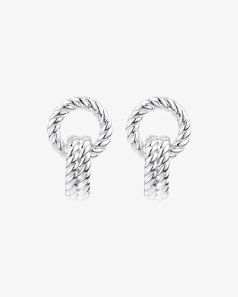 Rope Textured Earrings in Sterling Silver