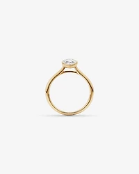 1.25 Carat TW Pear Cut Laboratory-Grown Diamond Solitaire Bezel Set Engagement Ring in 14kt Yellow Gold