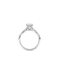 1.70 Carat TW Oval Cut Lab-Grown Diamond Twist Band Engagement Ring in 14kt White Gold