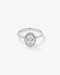 1.46 Carat TW Oval Cut Laboratory-Grown Diamond Halo Engagement Ring in 14kt Rose and White Gold