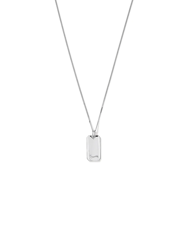Dog Tag with Diamonds in Sterling Silver