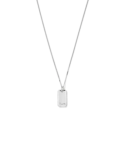 Dog Tag with Diamonds in Sterling Silver